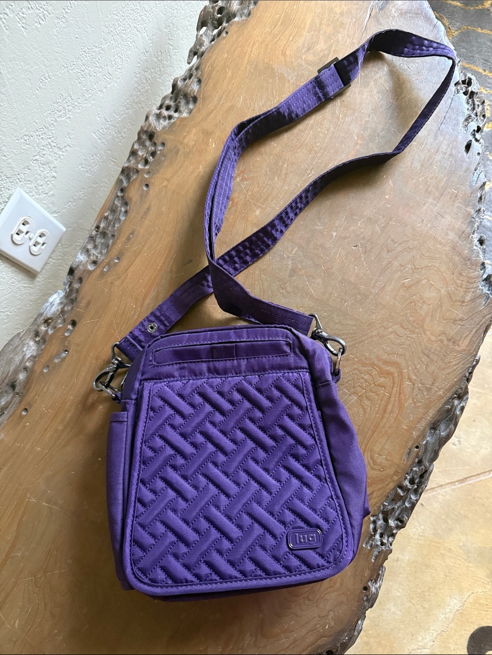 Lug Flapper Deep Purple Quilted Crossbody Bag